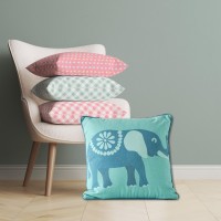 Whimsical Indoor Cushions - Unique Designs to Elevate Your Decor - Affordable and Refreshing - Elephant - Green - 45x45cm