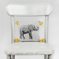 Majestic Elephant Jungle Cushion - 100% Cotton - Removable Cover - Easy Cleaning - 45x45cm - Elevate Your Living Area