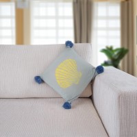 Ocean Enthusiast Kids Cushion - Seashell Design - 100% Cotton - Polyester Filled - Easy Zip Removal - 45x45cm
