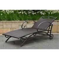 International Caravan 4111-Sgl-Ch Valencia Resin Wicker & Steel Multi Position Single Chaise Lounge Chocolate