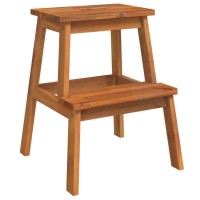 Vidaxl 2 Step Stool 15.7X15X19.7 Solid Wood Acacia