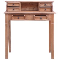 Vidaxl Writing Desk With Drawers 35.4X19.7X39.8 Solid Reclaimed Wood