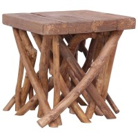 Vidaxl Log Coffee Table 15.7X15.7X15.7 Solid Wood