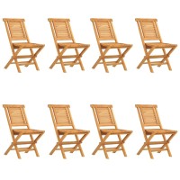 Vidaxl Folding Patio Chairs 8 Pcs 18.5X24.8X35.4 Solid Wood Teak