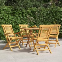 Vidaxl Folding Patio Chairs 4 Pcs 22X24.8X35.4 Solid Wood Teak