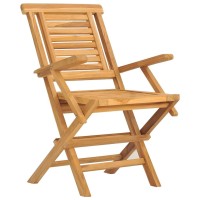 Vidaxl Folding Patio Chairs 4 Pcs 22X24.8X35.4 Solid Wood Teak