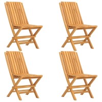 Vidaxl Folding Patio Chairs 4 Pcs 18.5X18.5X35 Solid Wood Teak
