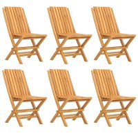 Vidaxl Folding Patio Chairs 6 Pcs 18.5X18.5X35 Solid Wood Teak
