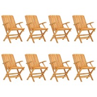 Vidaxl Folding Patio Chairs 8 Pcs 24X26.4X35.4 Solid Wood Teak