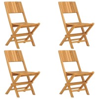 Vidaxl Folding Patio Chairs 4 Pcs 18.5X24X35.4 Solid Wood Teak