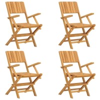 Vidaxl Folding Patio Chairs 4 Pcs 21.7X24X35.4 Solid Wood Teak