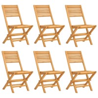 Vidaxl Folding Patio Chairs 6 Pcs 18.5X24.4X35.4 Solid Wood Teak