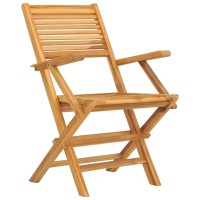 Vidaxl Folding Patio Chairs 4 Pcs 21.7X24.4X35.4 Solid Wood Teak