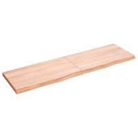 Vidaxl Table Top Light Brown 55.1X15.7X(0.8-1.6) Treated Solid Wood Oak
