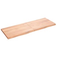 Vidaxl Table Top Light Brown 55.1X19.7X(0.8-1.6) Treated Solid Wood Oak