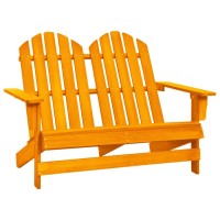 Vidaxl 2-Seater Patio Adirondack Chair Solid Wood Fir Orange