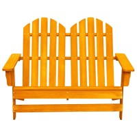 Vidaxl 2-Seater Patio Adirondack Chair Solid Wood Fir Orange