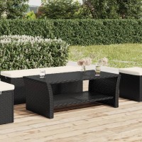 Vidaxl Coffee Table Black 39.4X19.7X15.7 Poly Rattan