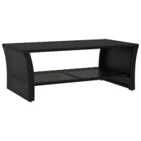 Vidaxl Coffee Table Black 39.4X19.7X15.7 Poly Rattan