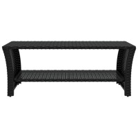 Vidaxl Coffee Table Black 39.4X19.7X15.7 Poly Rattan