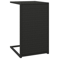 Vidaxl C Table Black 15.7X13.8X23.6 Poly Rattan