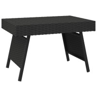 Vidaxl Foldable Side Table Black 23.6X15.7X15 Poly Rattan