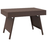 Vidaxl Foldable Side Table Brown 23.6X15.7X15 Poly Rattan