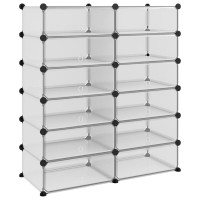 Vidaxl Shoe Rack Transparent 94.5X36.5X106 Cm Pp