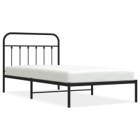 Vidaxl Metal Bed Frame With Headboard Black 39.4X78.7