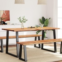 Vidaxl Dining Table With Live Edge 63X31.5X29.5 Solid Wood Acacia