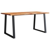 Vidaxl Dining Table With Live Edge 63X31.5X29.5 Solid Wood Acacia