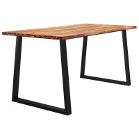 Vidaxl Dining Table With Live Edge 63X31.5X29.5 Solid Wood Acacia