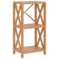 Vidaxl 3-Tier Shelf 15.7X11.8X30.7 Solid Wood Oak