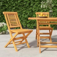 Vidaxl Folding Patio Chairs 2 Pcs 18.5X24.8X35.4 Solid Wood Teak