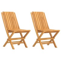 Vidaxl Folding Patio Chairs 2 Pcs 18.5X18.5X35 Solid Wood Teak