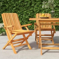 Vidaxl Folding Patio Chairs 2 Pcs 24X26.4X35.4 Solid Wood Teak