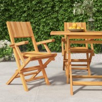 Vidaxl Folding Patio Chairs 2 Pcs 21.7X24X35.4 Solid Wood Teak