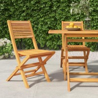 Vidaxl Folding Patio Chairs 2 Pcs 18.5X24.4X35.4 Solid Wood Teak