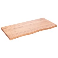 Vidaxl Wall Shelf Light Brown 39.4X19.7X(0.8-1.6) Treated Solid Wood Oak
