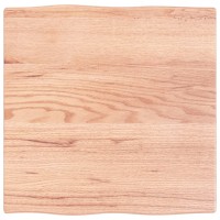 Vidaxl Table Top Light Brown 23.6X23.6X0.8 Treated Solid Wood Oak Live Edge