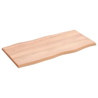 Vidaxl Table Top Light Brown 31.5X15.7X0.8 Treated Solid Wood Oak Live Edge