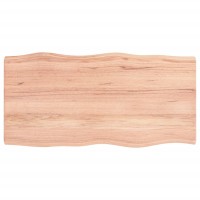 Vidaxl Table Top Light Brown 31.5X15.7X(0.8-1.6) Treated Solid Wood Live Edge