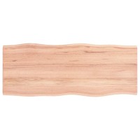 Vidaxl Table Top Light Brown 39.4X15.7X0.8 Treated Solid Wood Oak Live Edge