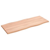 Vidaxl Table Top Light Brown 39.4X15.7X0.8 Treated Solid Wood Oak Live Edge