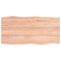 Vidaxl Table Top Light Brown 39.4X19.7X0.8 Treated Solid Wood Oak Live Edge