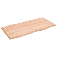 Vidaxl Table Top Light Brown 39.4X19.7X0.8 Treated Solid Wood Oak Live Edge