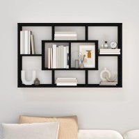 Vidaxl Wall Shelf Black 33.5X6.3X20.7 Engineered Wood