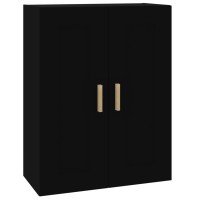 Vidaxl Wall Cabinet Black 27.4X12.8X35.4 Engineered Wood