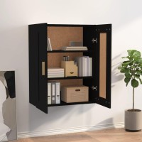 Vidaxl Wall Cabinet Black 27.4X12.8X35.4 Engineered Wood
