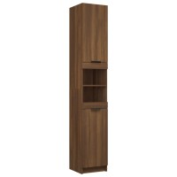 Vidaxl Bathroom Cabinet Brown Oak 12.6X13.4X74.2 Engineered Wood